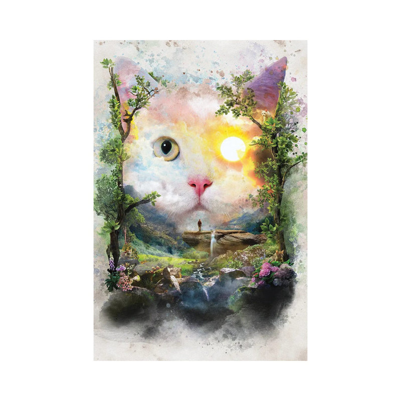 Day Cat 1 Piece Wrapped Canvas Painting, 101.6 cm H x 66.04 cm W x 3.175 cm D