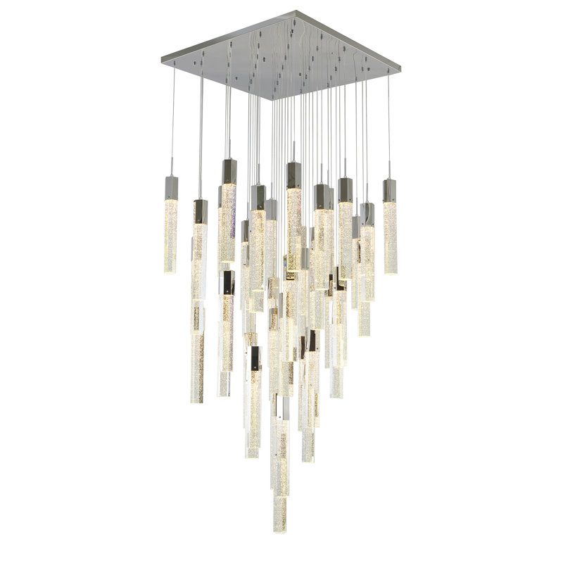 Lustre en cristal 25 lumières Modern, Chrome