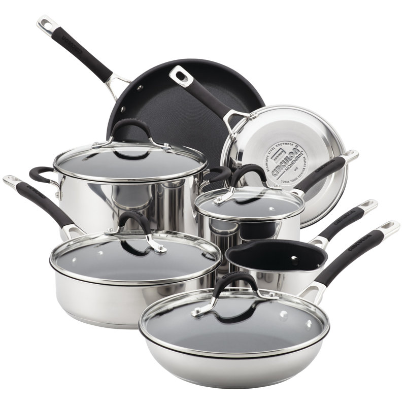 Circulon Momentum 11 Piece Aluminum Non-Stick Cookware Set, Silver