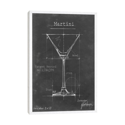 Barware Blueprint V by Ethan Harper - Floater Frame Print on Canvas