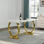 Ensemble de table de salle à manger 5 pièces Glam Gold avec 4 chaises en cuir noir et or-1558568107-1558568108-1558568112