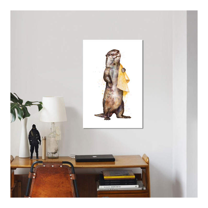 «Otter», reproduction d'impression sur toile, H 12 po x l 8 po x P 0,75 po, Toile tendue, Pas de tapis