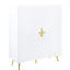Armoire décorative blanche lustrée avec motif de vagues intrigantes-2051083206
