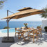 Parasol en porte-à-faux rectangulaire 9 'x 11' avec base lestée