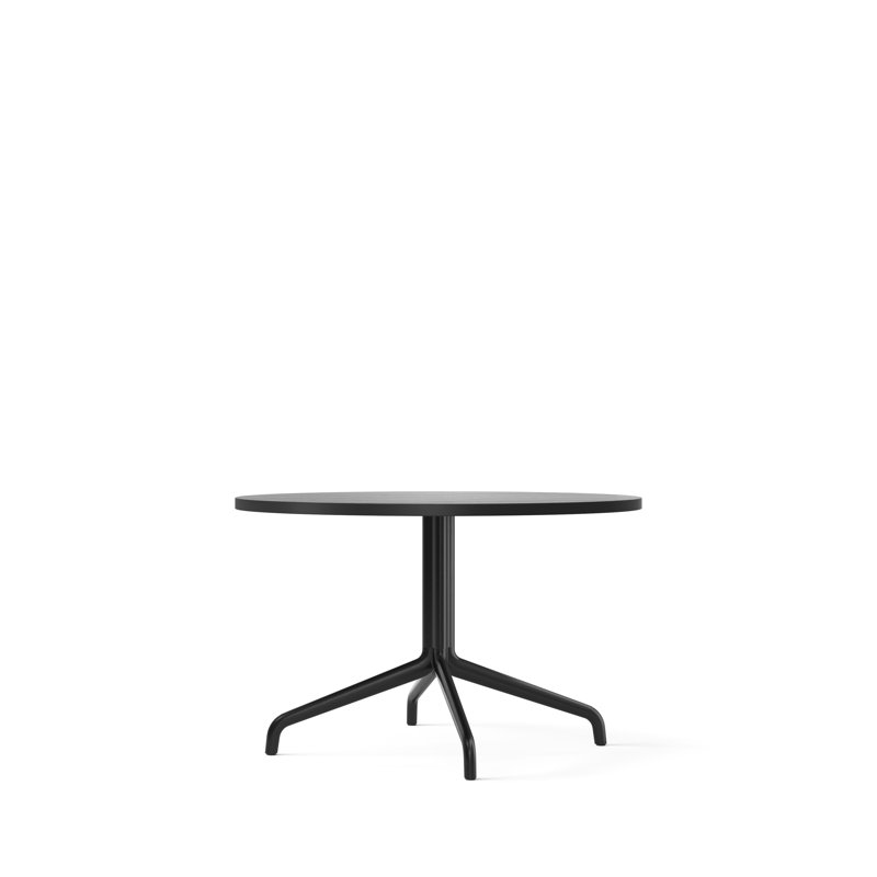 Harbour Round Oak Pedestal Dining Table, 31.5" W x 31.5" L, Under Standard Height, Black Stained Oak Veneer