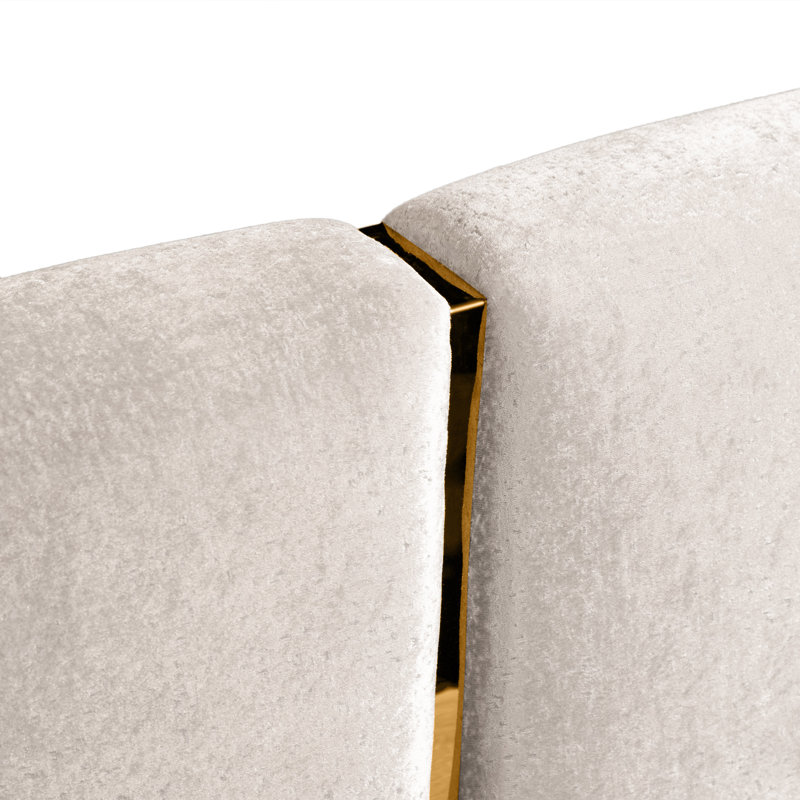 Causeuse Milthon avec accoudoirs et coussins décoratifs, Beige
