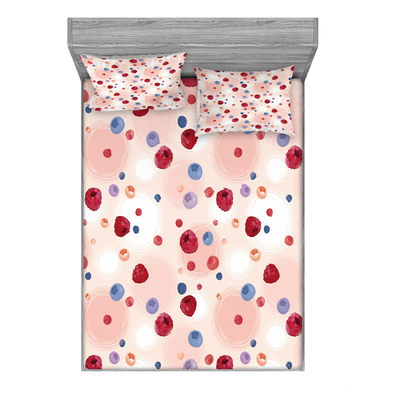 Microfiber Floral Sheet Set, Full Sheet Set with Fitted Sheet