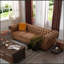 Canapé Chesterfield classique en similicuir brun-98552540