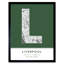 Liverpool City Map Liverpool England United Kingdom City Map Green 1 Piece Single Picture Frame Wall Art