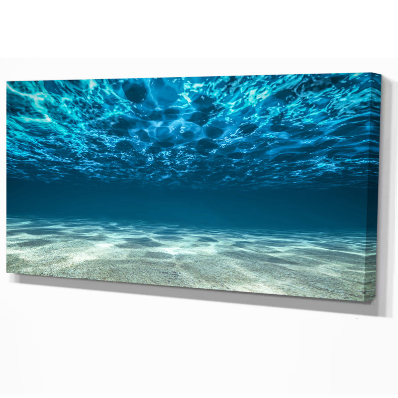 «Ocean Bottom Beneath the Surface», reproduction d'art mural sur toile, H 16 po x l 32 po, Toile tendue, Sans cadre