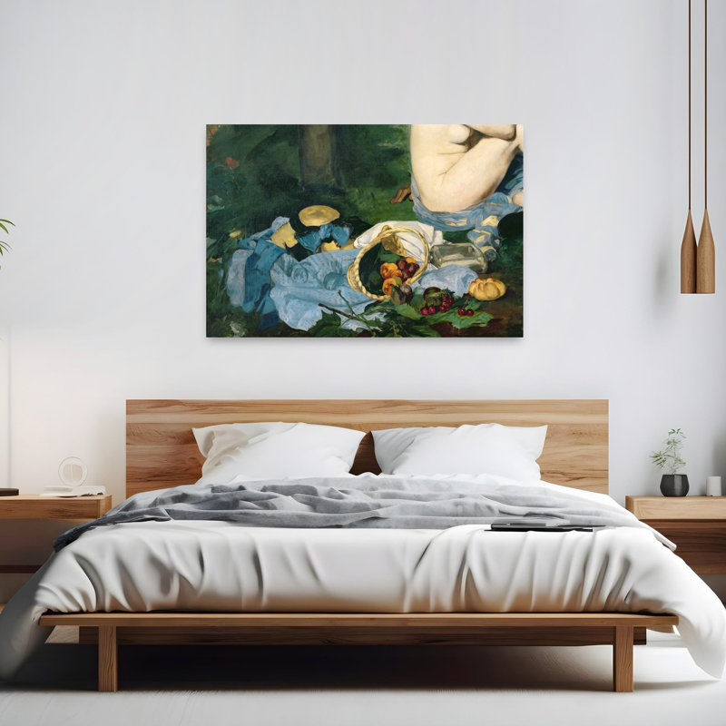 Déjeuner sur l'Herbe, 1863 Impressionniste Abstrait Contemporain Cerise Fruit Wall Art Print, H 40 po x l 60 po