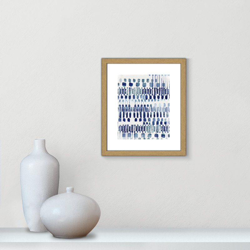 Fynn Continuately I - reproduction d'art, Blanc, Papier avec cadre à grain de bois naturel, H 15 po x l 13 po x P 0,75 po