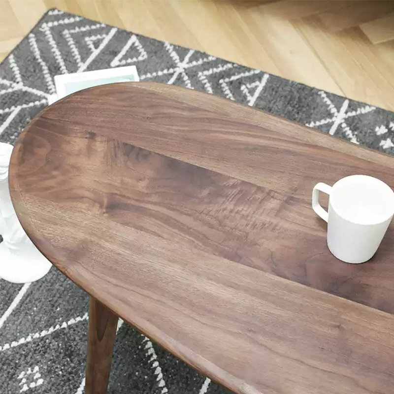 Solid wood coffee table made by hand smooth