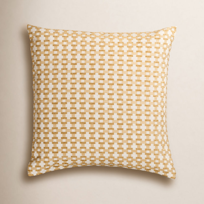 Coussin Birch Lane Stride, Géométrique mauve, Plumes, Carré 17 po