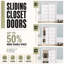 Portes de garde-robe coulissantes 80 po à 5 panneaux en MDF blanc avec quincaillerie et poignées (assemblage requis)-104332706