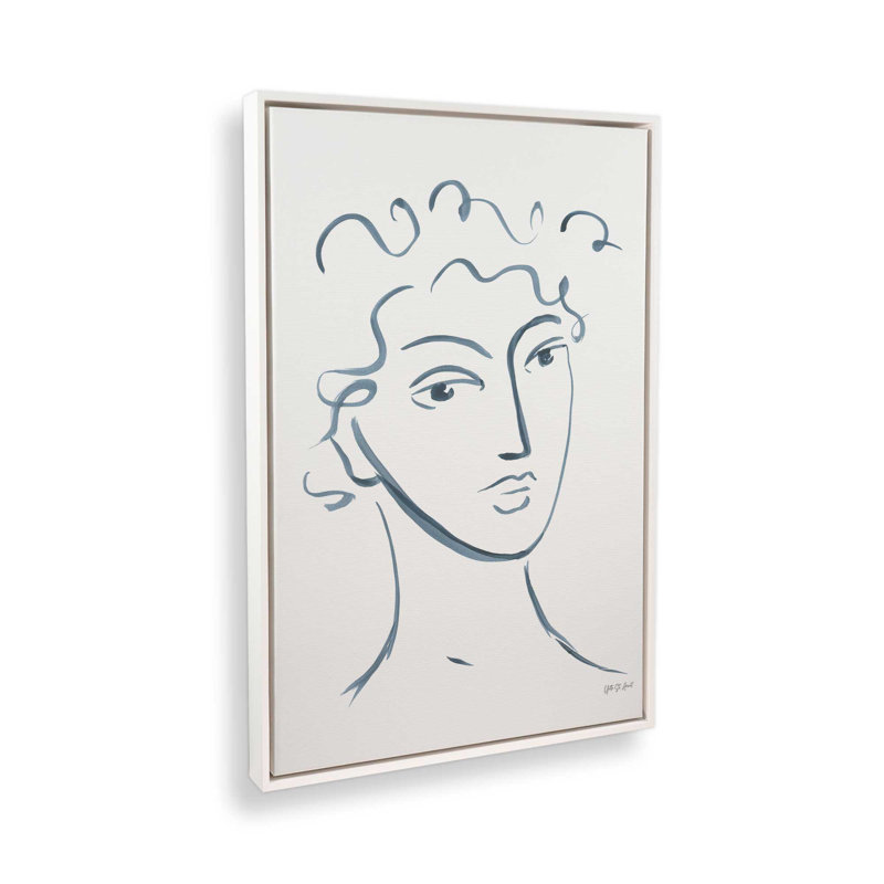 «Whimsy Portrait I» par Yvette St. Amant, reproduction d'art, H 48 po x l 36 po, Cadre flottant, Blanc