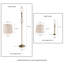 Lampes de table et sur pied Jaclynn - Éclairage incurvé en acier ajouré assorti de 3 pièces pour le salon, la chambre à coucher et le bureau - DEL écoénergétiques