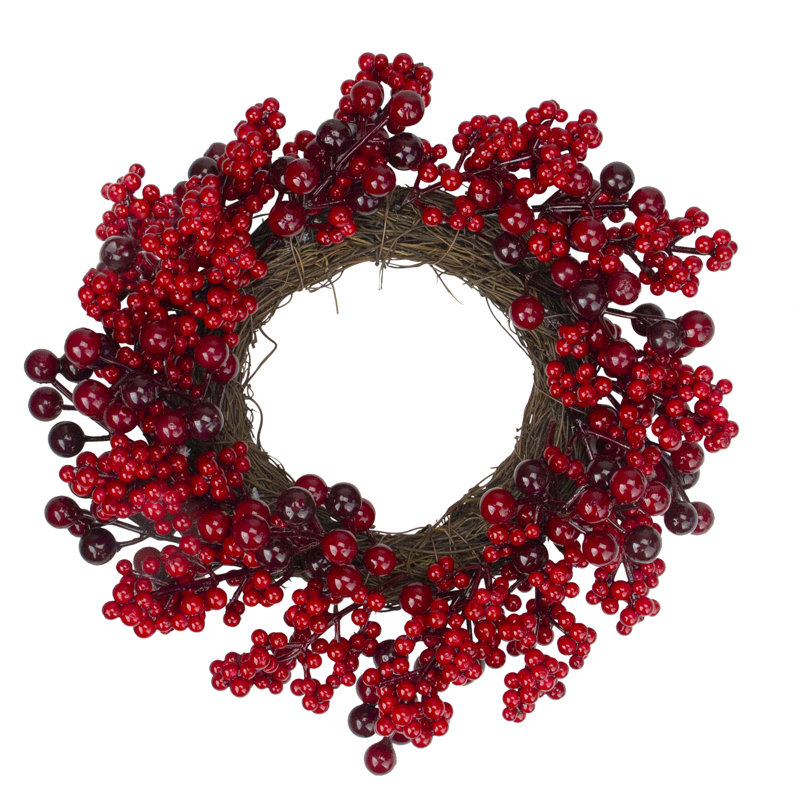 Couronne de brindilles artificielles mixtes de Noël - 12 pouces non éclairée