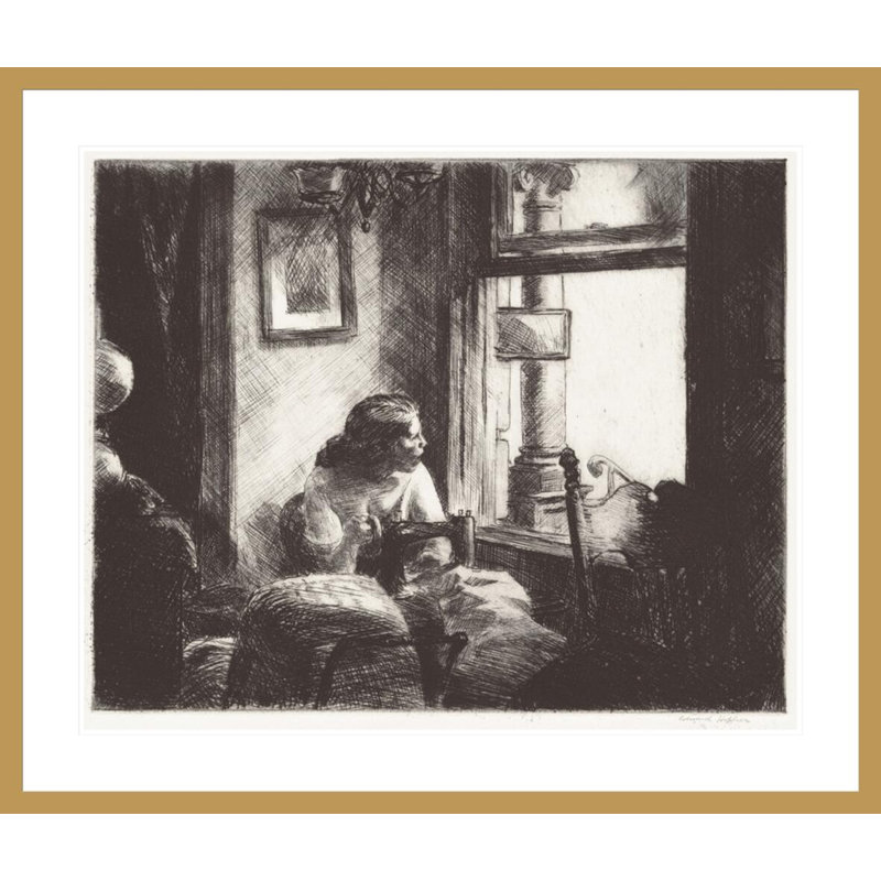 «East Side Interior» par Edward Hopper - impression giclée encadrée, H 33,5 po x l 39,56 po