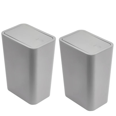 2.6 Gallons Plastic Touch Top Trash Can（Set of 2）
