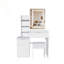 Bureau de coiffeuse moderne avec éclairage à DEL réglable, rangement et fauteuil-63910531