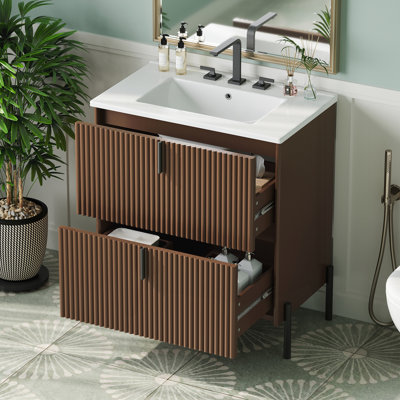 Meuble-lavabo 30 po avec lavabo en céramique
