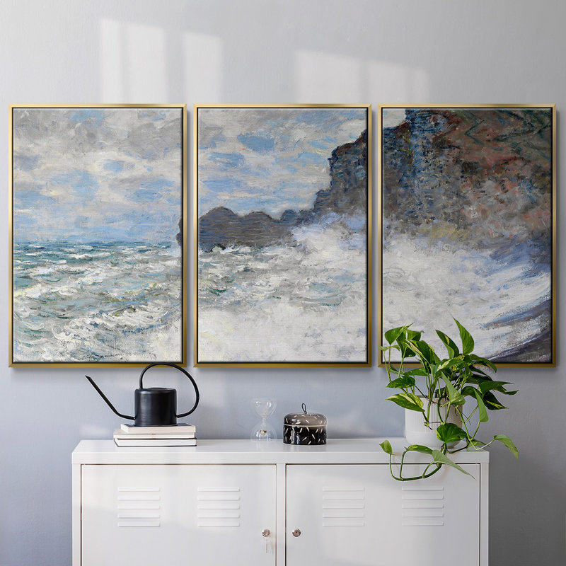 " Monet " 3 - Pieces, 36" H x 75" W x 2" D, Gold