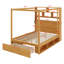 Canopy bed frame with bookcase headboard, usb outlets and led lights, storage cubbies, footboard drawer and reversible rack-2114065320-2114065325