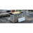 43 Inch Rectangular Propane Fire Pit Table, 60000 , Open Weave In Grey, With Blue Glass Stone Decoration And Tempered Wind Guard For Outdoor Recreation 43" Grey Gas Removable Lid, Guard, 20lbs
