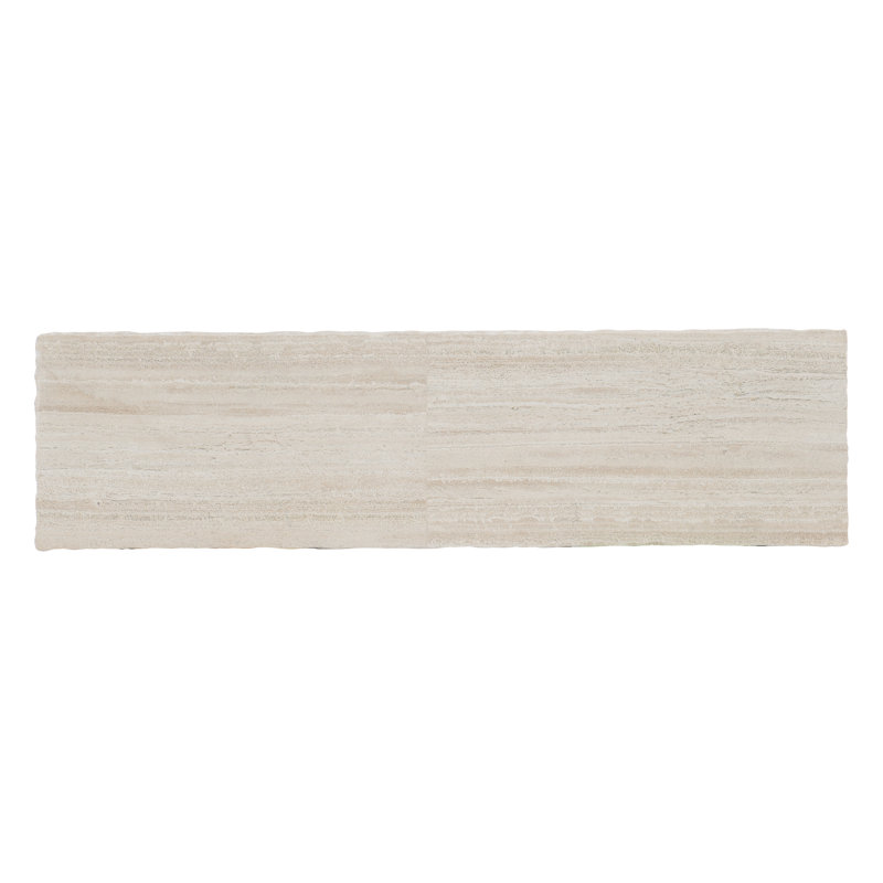 Hathaway 57'' White Travertine and Metal Console Table