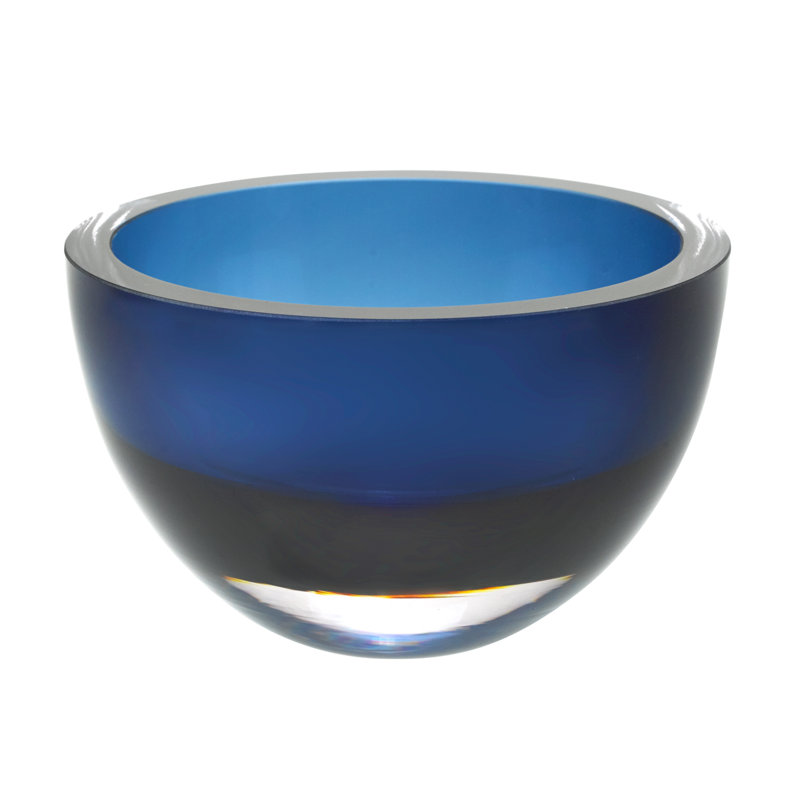 Bol à parois épaisses en verre soufflé Sandston, Bleu minuit