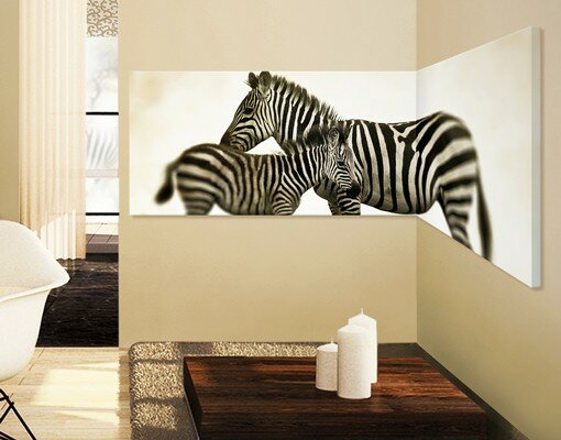 2-tlg. Leinwandbilder-Set Pair of Zebras