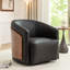 Fauteuil demi-tonneau pivotant en similicuir Delwood-1251969350
