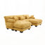 Canapé modulaire surdimensionné en U avec 2 repose-pieds et coussins d'apparence nuage pour un confort ultime-1384335090