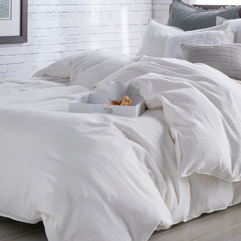 Housse de couette en coton Pure Comfy, Blanc, Housse de couette pour très grand lit