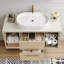 Meuble-lavabo mural moderne 39,3 po avec meuble-lavabo flottant en céramique massif-129193796
