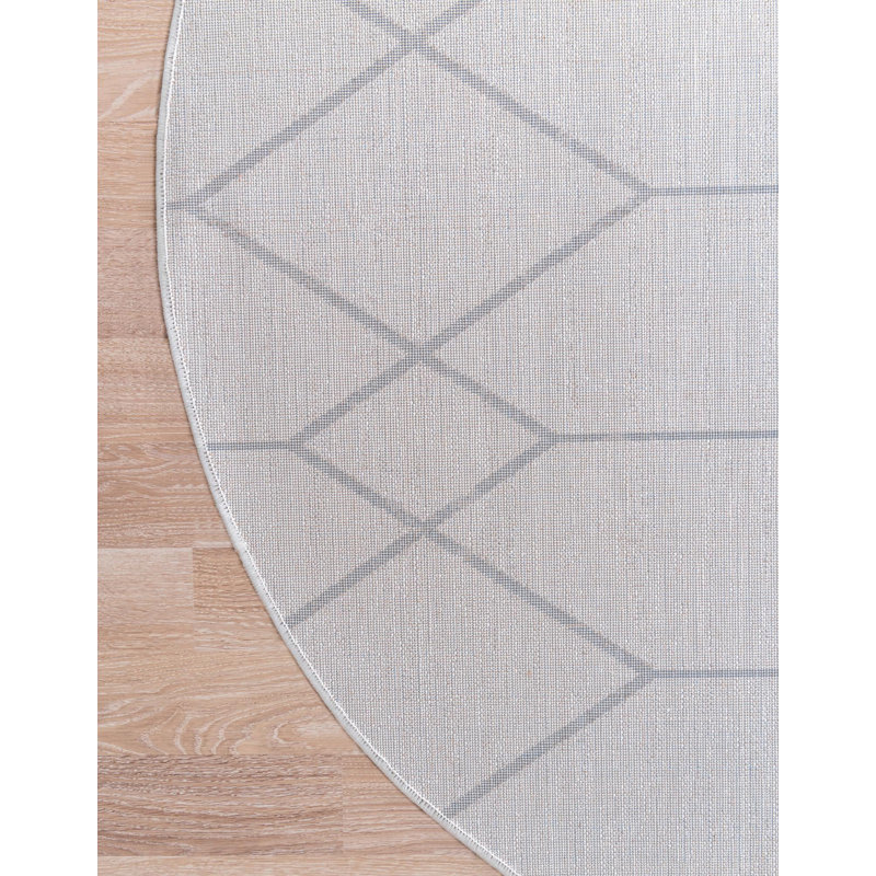 Nubieber Geometric Indoor Rug, Round 3'3"