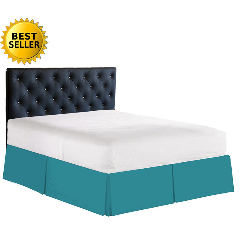 3 Sided Pleated Bed Skirt King - Soft, Easy Fit with 14 Inch Tailored Drop - Hotel Quality, Wrinkle Free & Fade Resistant