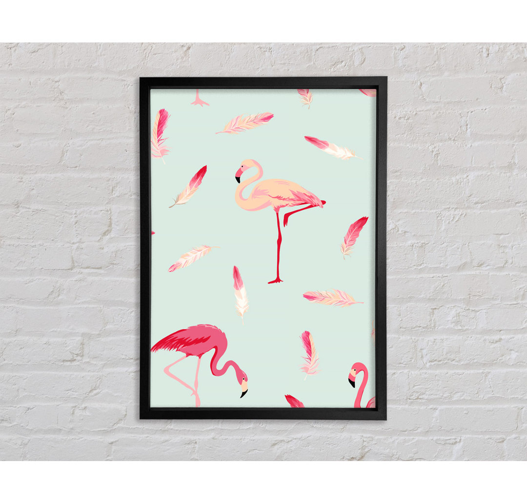 Rosa Flamingo Federn - Druck