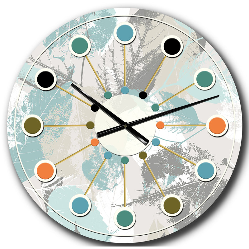 Horloge murale rétro Mid-Century, Surdimensionné