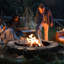 Foyer anneau de feu avec barbecue anneau de feu extérieur en acier bricolage 35 po-1423517676