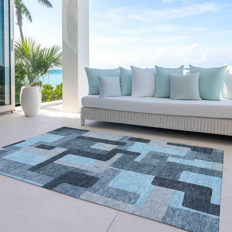  Tapis intérieur / extérieur antidérapant Chayden, Rectangle 10 pi x 14 pi