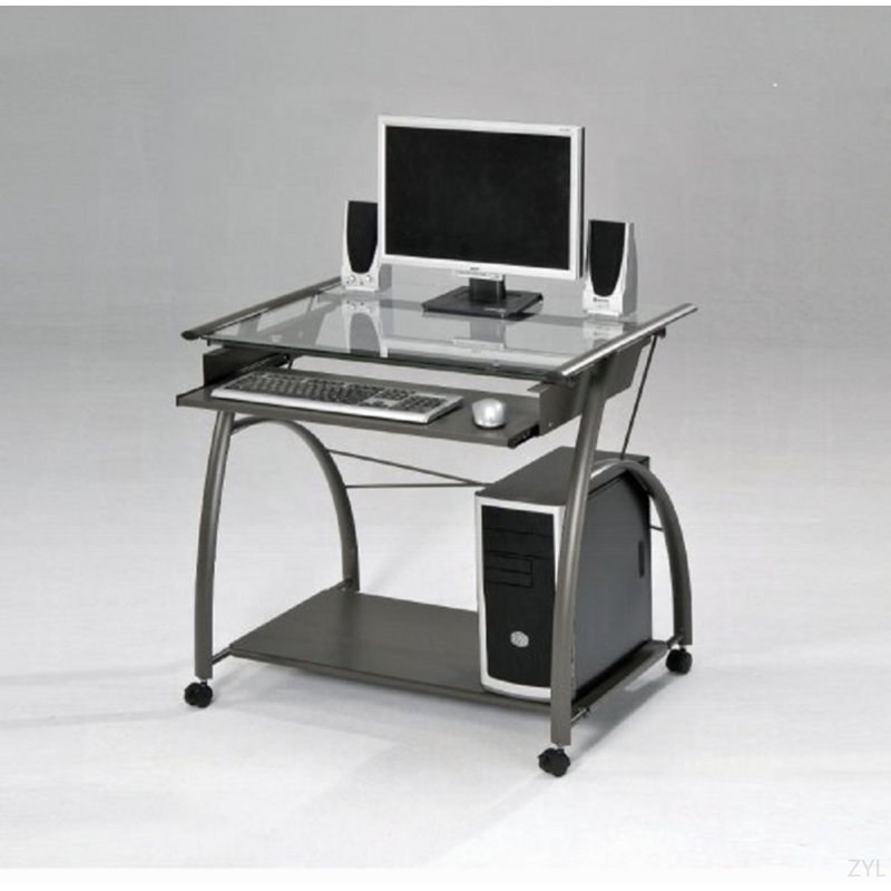 Bureau d'ordinateur à finition étain