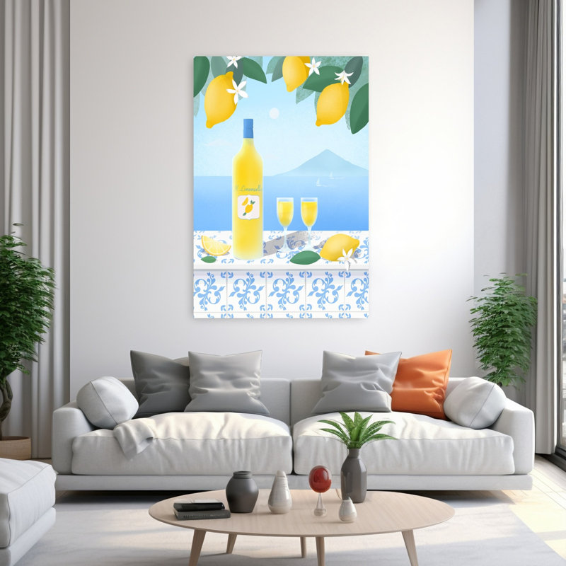 Art contemporain, paysage abstrait de fruits, H 60 po x l 40 po