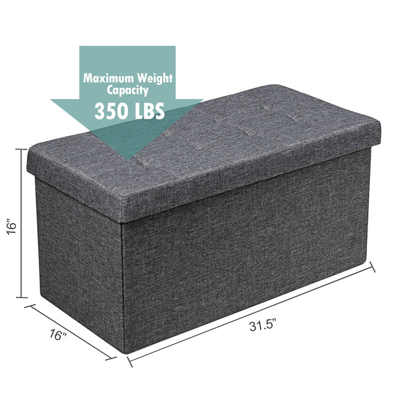 Banc de rangement en MDF Dawinna, Gris foncé