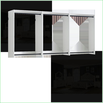 Placard mural modulaire moderne Closet Systems | Chêne blanc chaud | Blanc | Bois