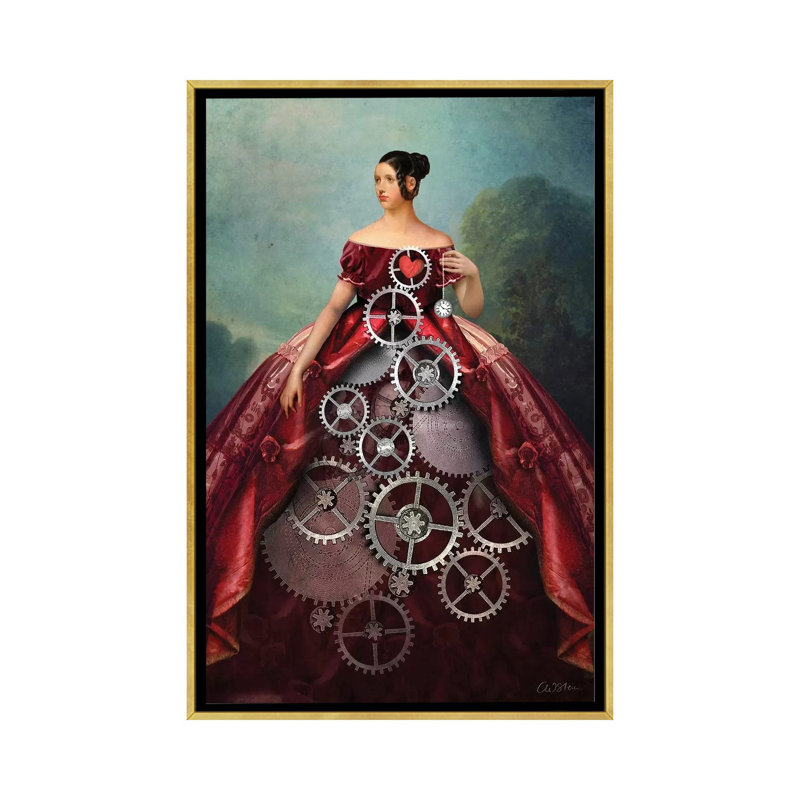 Roue de la fortune par Catrin Welz-Stein - impression d'art graphique, H 26 po x l 18 po x 1,5 po, Toile encadrée d'or