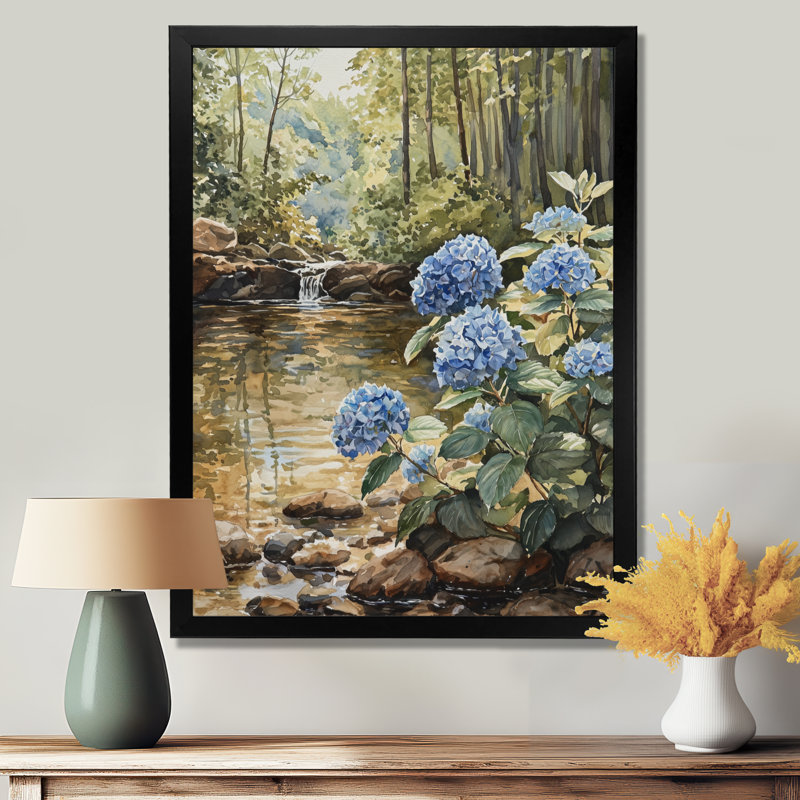 Genine - Floral Wall Art Prints, H 20 po x l 12 po, Reproduction encadrée d'une seule photo, Noir, noir, noir, noir