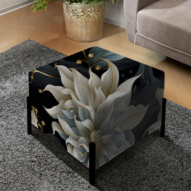 Repose-pieds beige et bleu Elegance - Glam