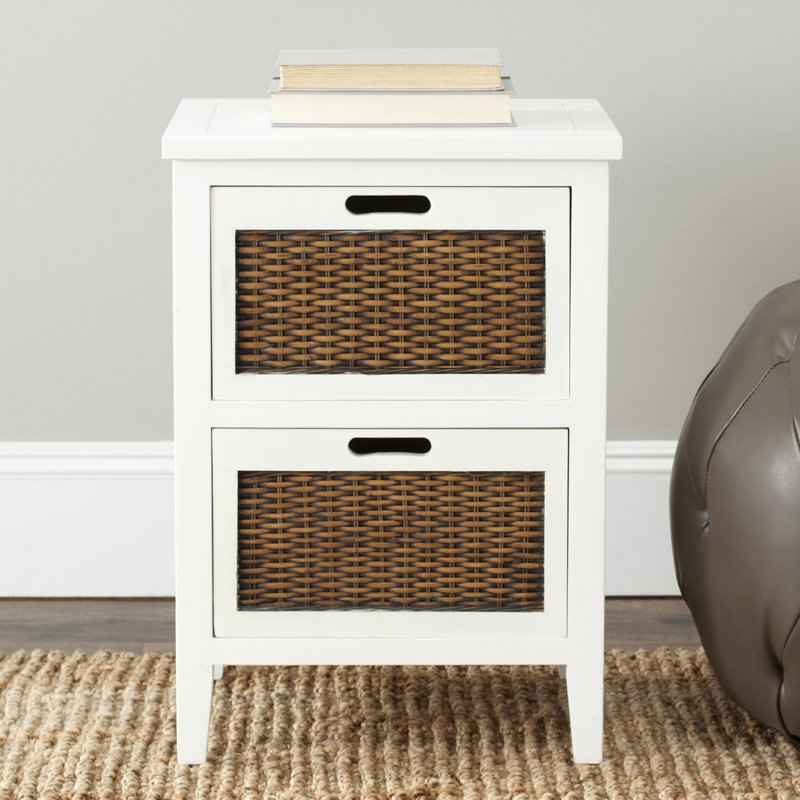 Aprille 16.9'' W Solid Wood Nightstand, White